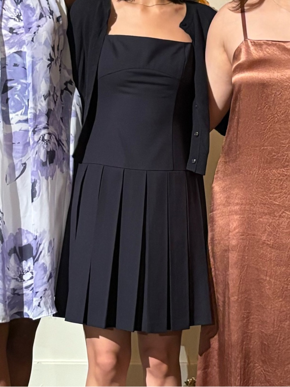 aritzia sunday best shetland dress in admiral navy blue - Picture 2 of 8